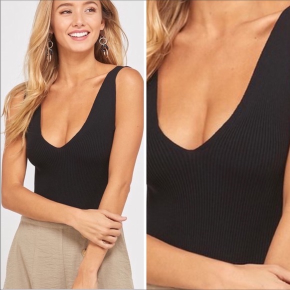 Tops - Brand new black ribbed knit bodysuit